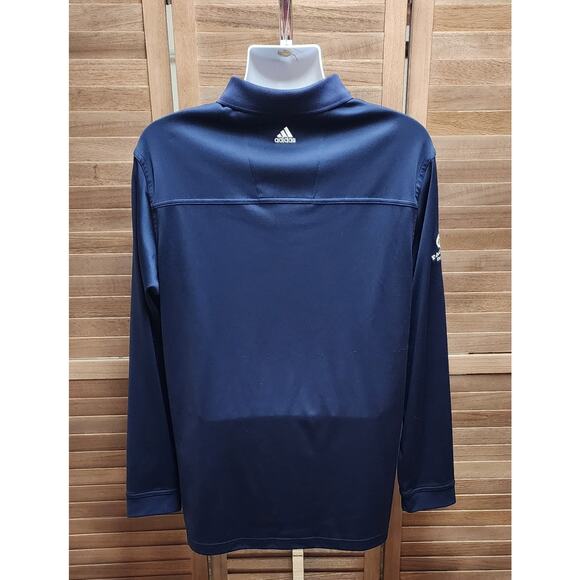 adidas Men's L Climalite Performance Golf Polo Shirt Blue, Long Sleeve - Picture 4 of 6